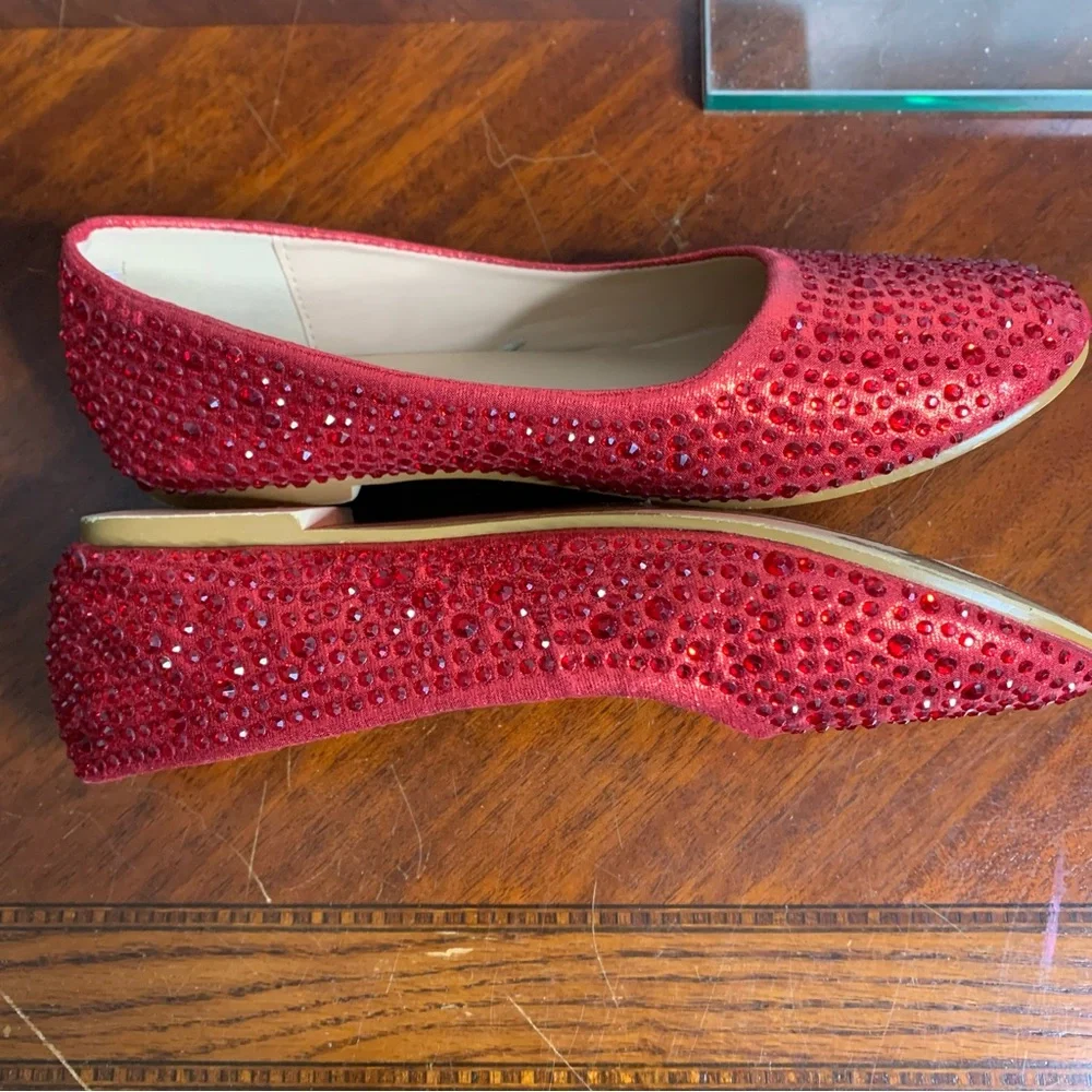 Lauren Lorraine Candace Shiny Jeweled Flats